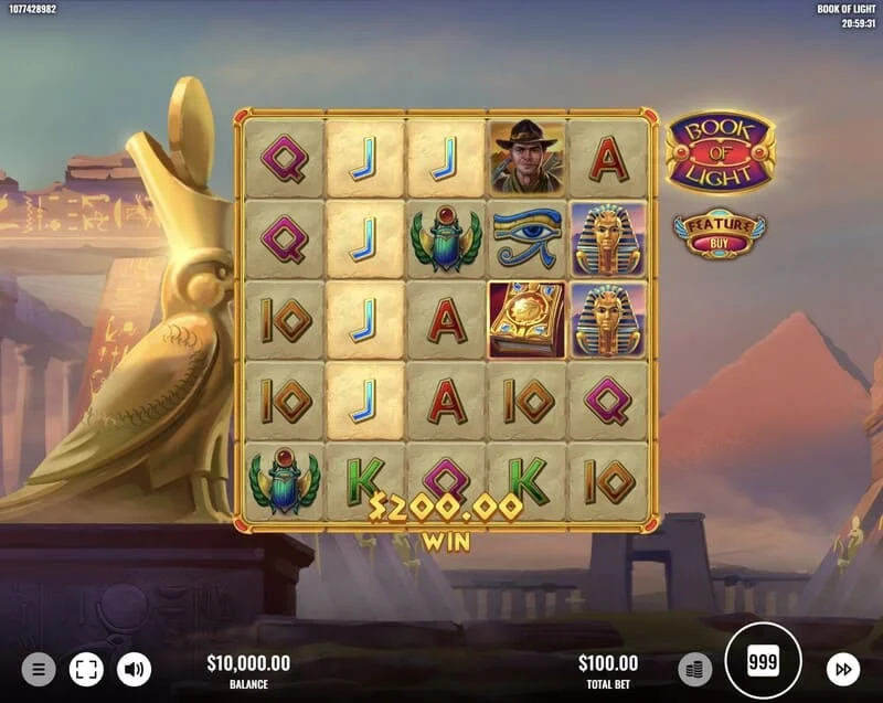 Book of Lights – võit liin põhimängus koos Multiplier Wildiga
